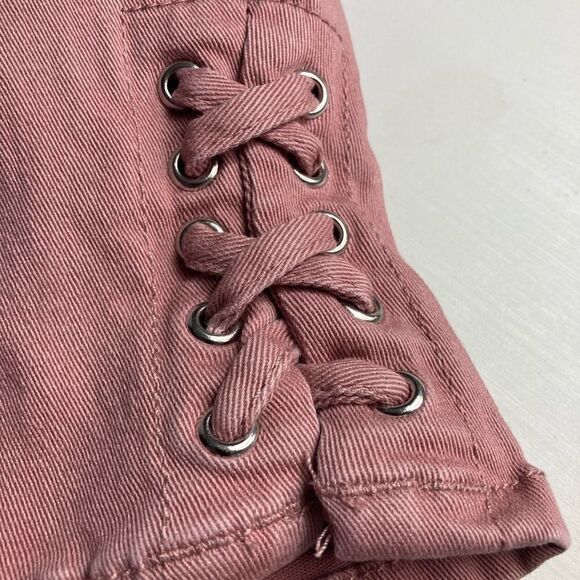 JULES & LEOPOLD,Pink Skinny Jeans, Lace Up ankles, Cropped - Picture 5 of 12